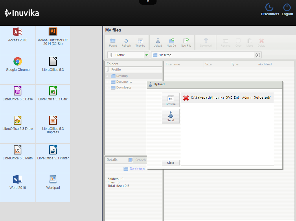 Upload/Download on portal mode