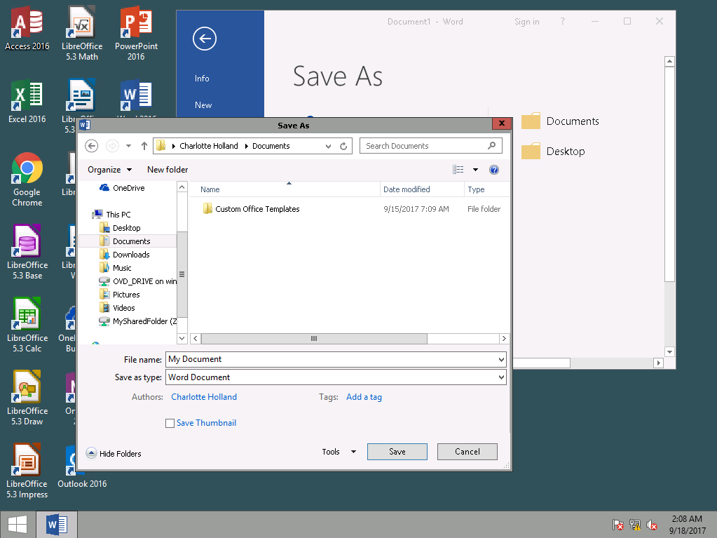 File Explorer with a Windows Application